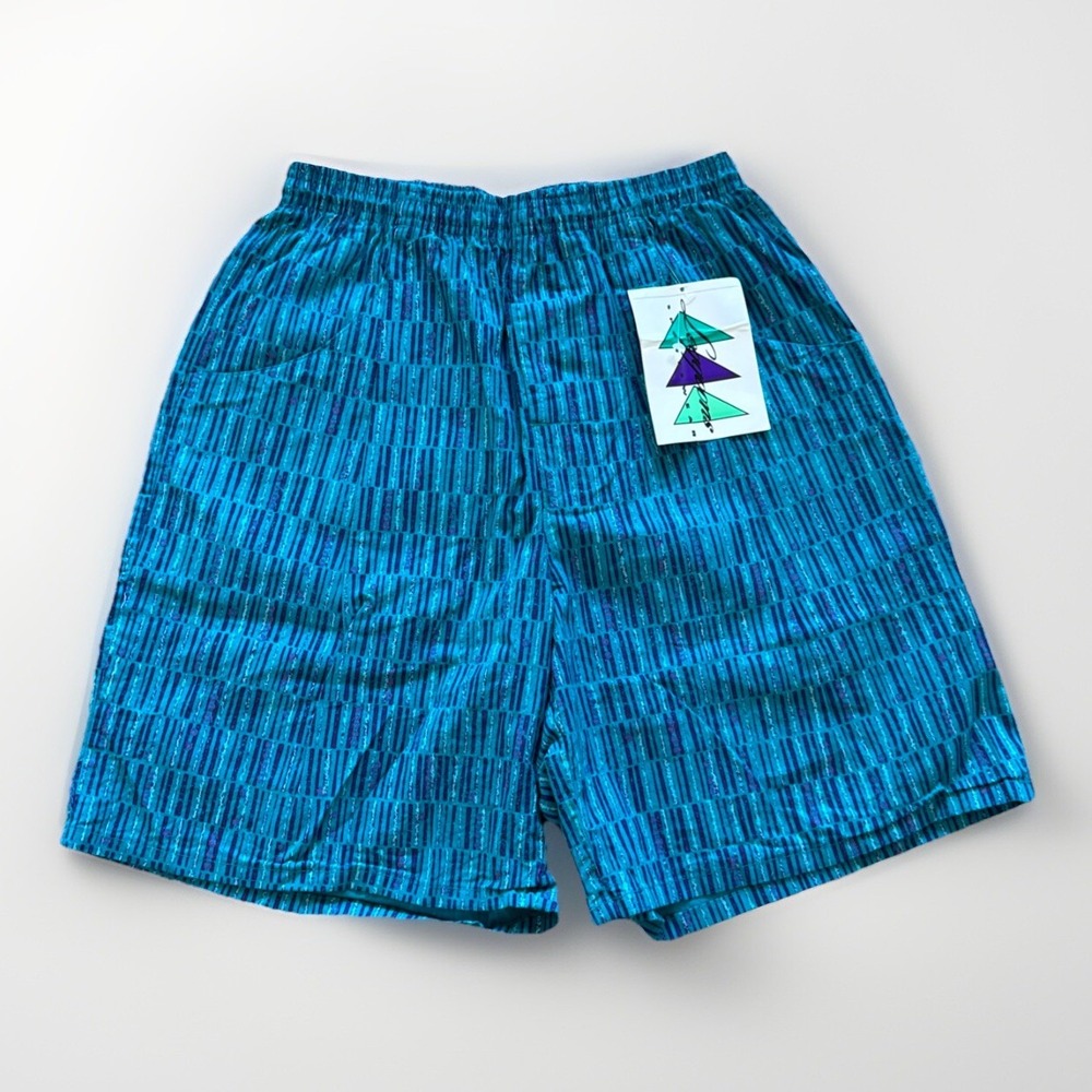 Vintage Leggoons Shorts Mens M‎ Blue Cotton 90s Skate Surf Streetwear AOP